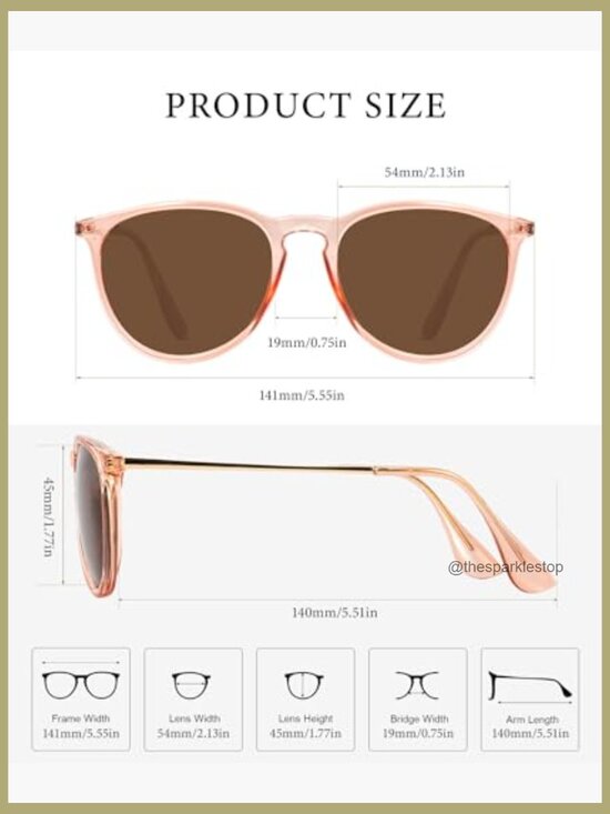 Polarized Round Sunglasses with UV400 Protection, Recycled Material main image 7